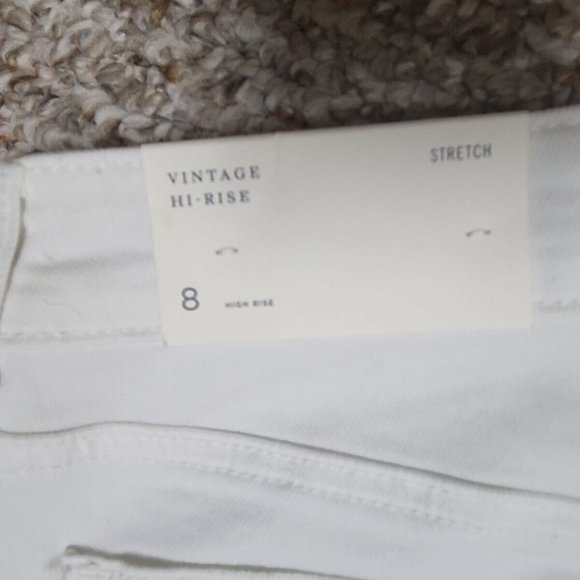 American Eagle Size 8 Denim Mini Skirt Distressed White Women Nwt - Picture 4 of 6